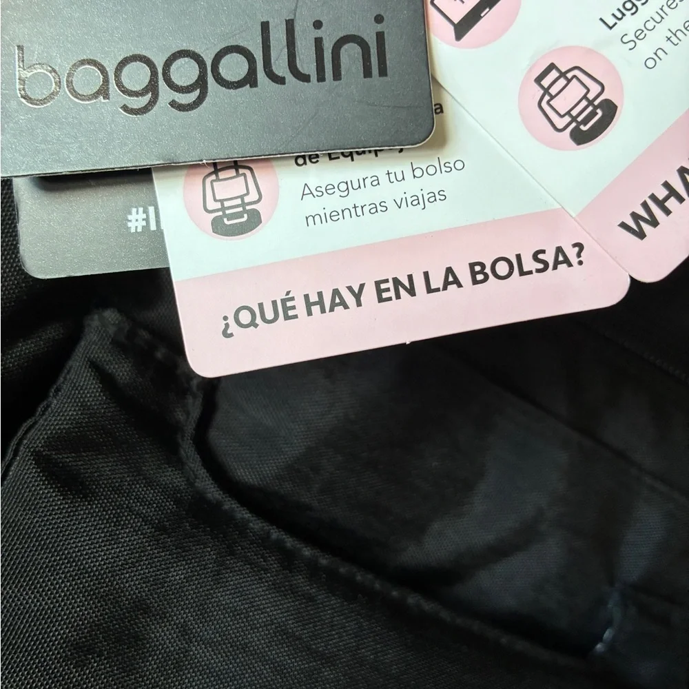 Baggallini Tote Messenger Travel Commuter Bag Black NWT